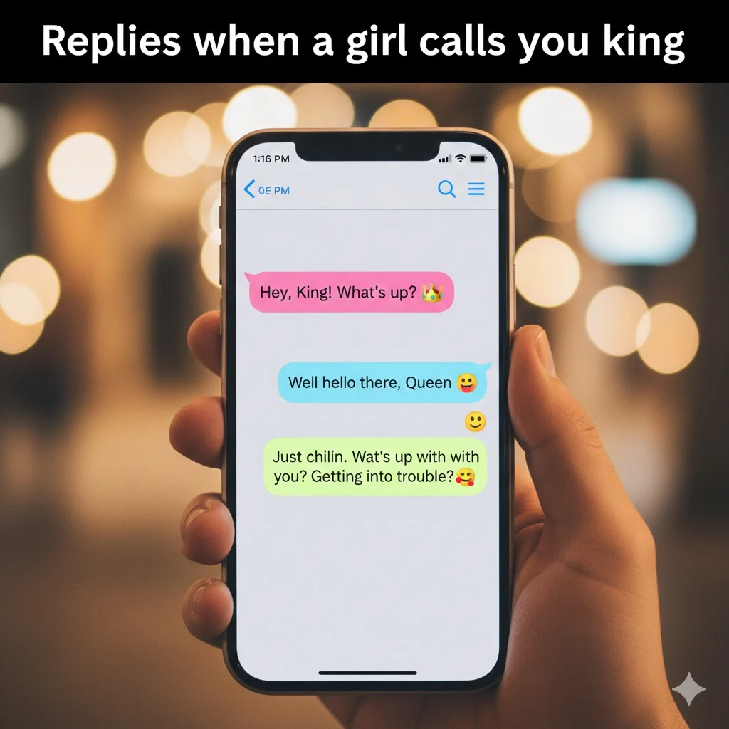 Replies when a girl calls you king