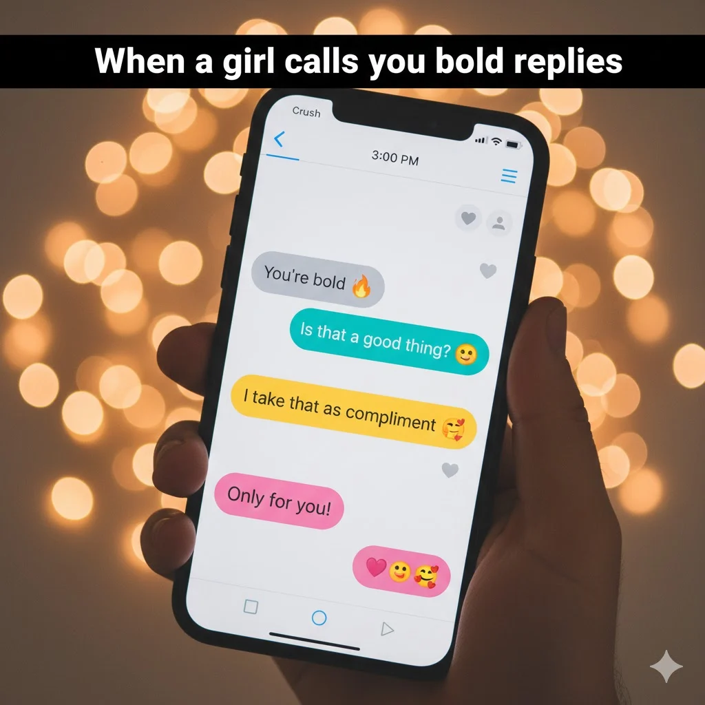 When a girl calls you bold replies