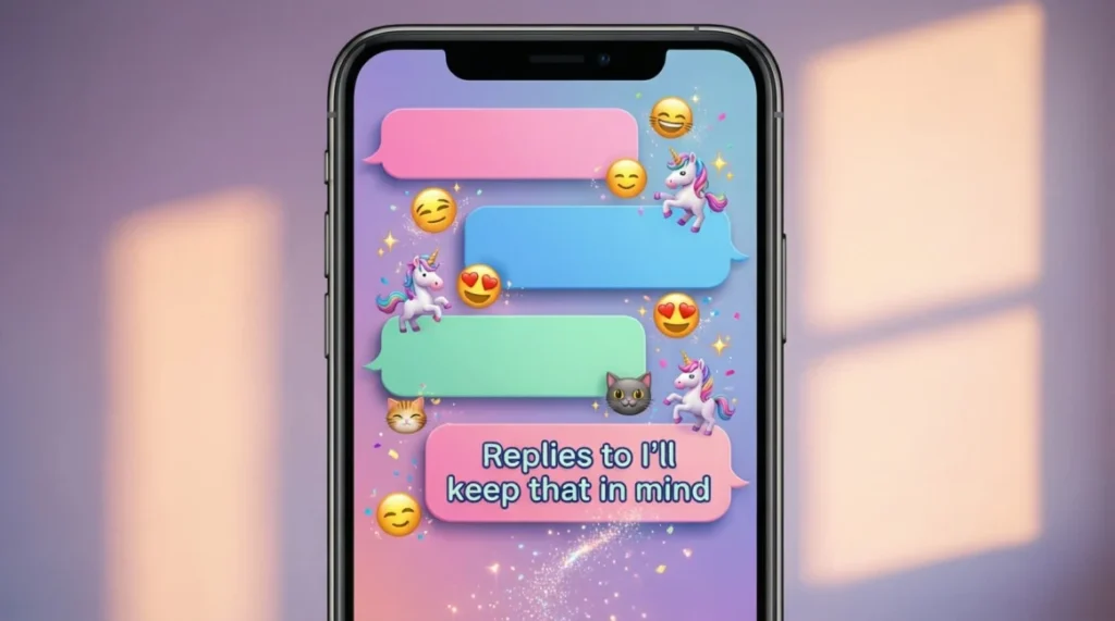 Replies to I’ll keep that in mind