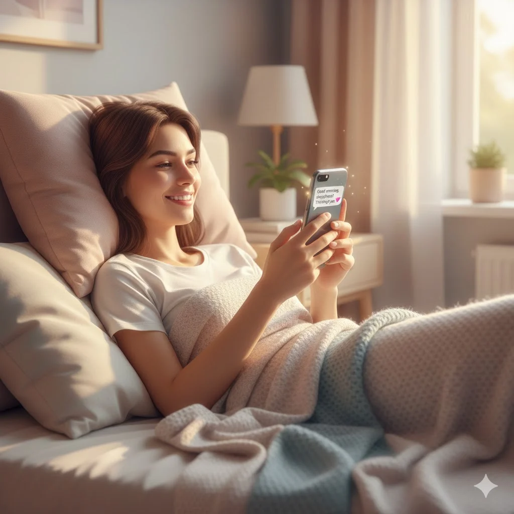 Reply to good morning text from crush