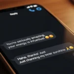 Compliment text from a girl replies