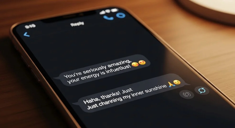 Compliment text from a girl replies