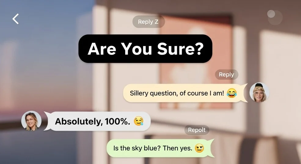 Reply to “are you sure”