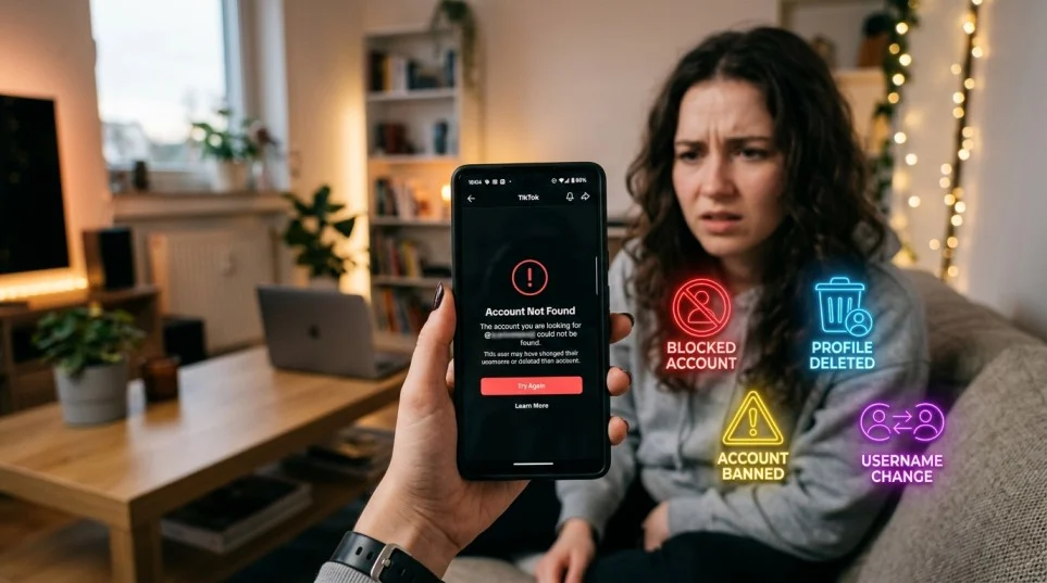 What does account not found mean on TikTok