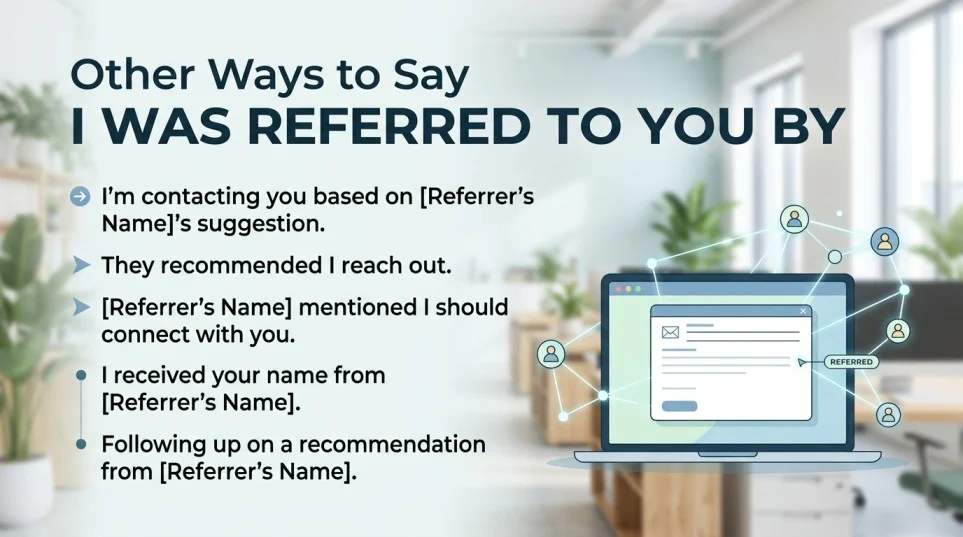 other ways to say i was referred to you by