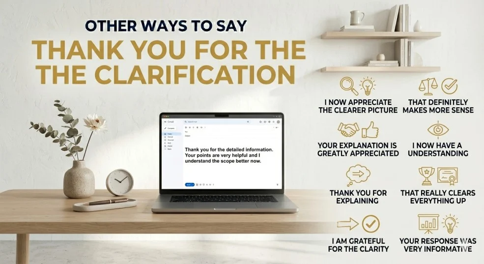 other ways to say thank you for the clarification