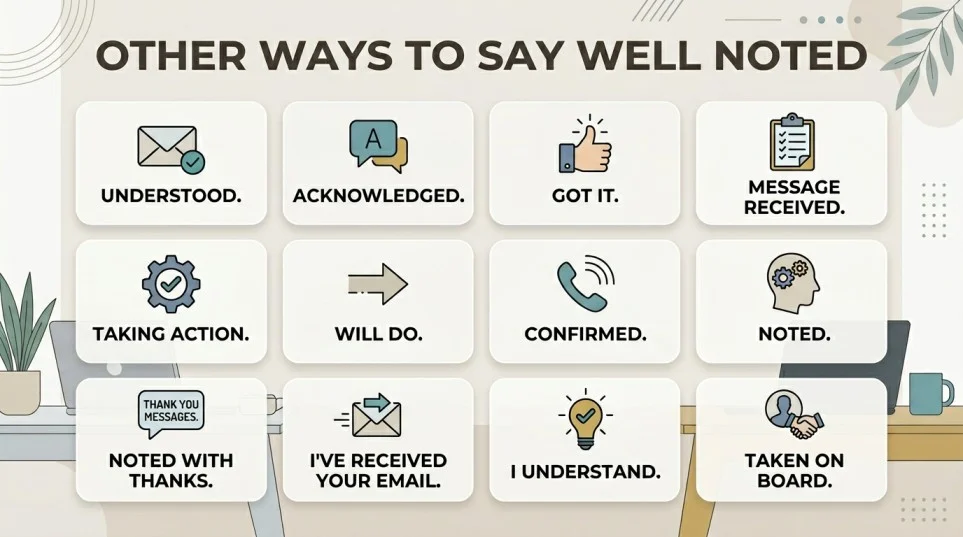 other ways to say well noted
