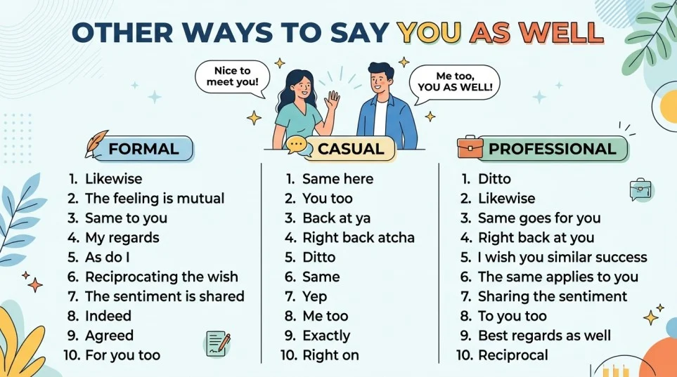 other ways to say you as well